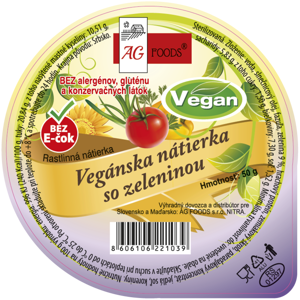 AG Foods Vegánska nátierka so zeleninou 50 g